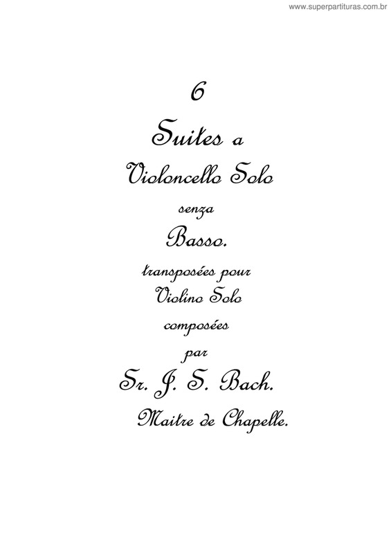 Partitura da música Suite No. 1 (Violin)