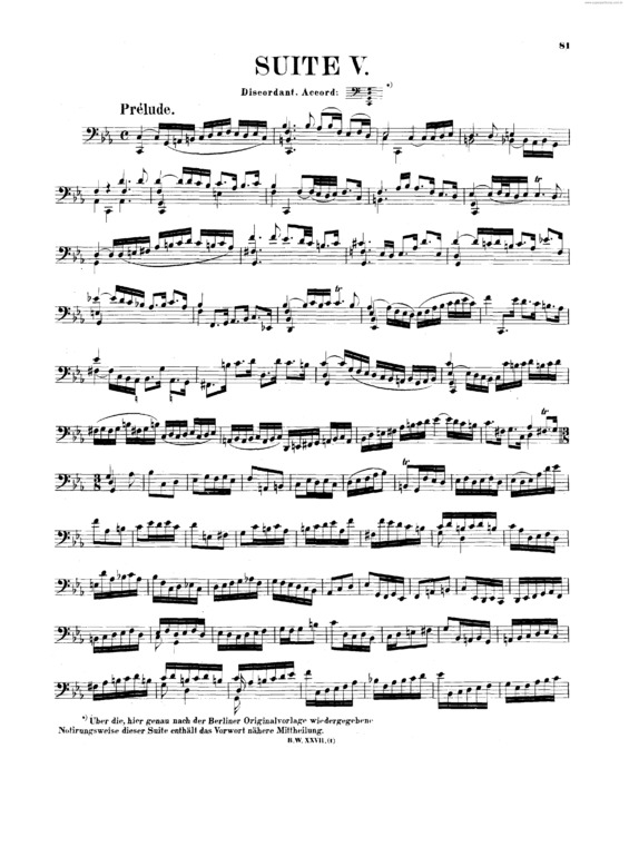 Partitura da música Suite No. 5