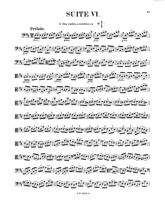 Partitura da música Suite No. 6