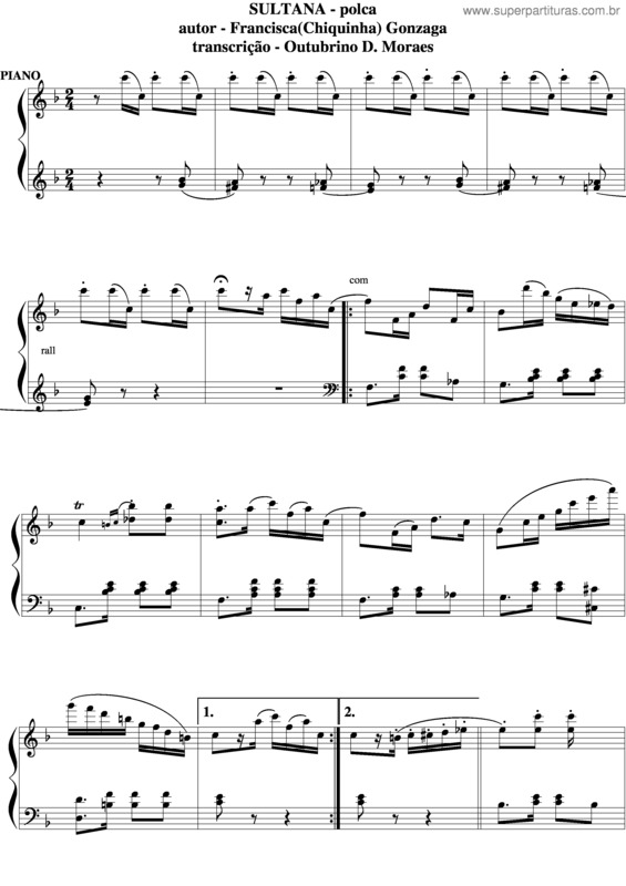 Partitura da música Sultana v.2