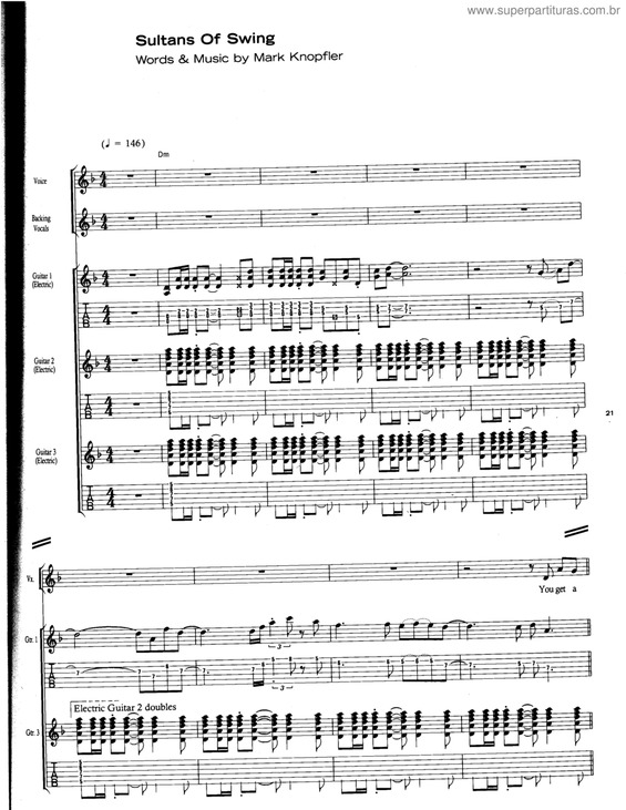 Partitura da música Sultans Of Swing v.2