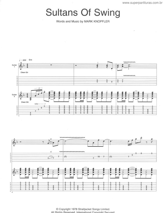 Partitura da música Sultans Of Swing v.4