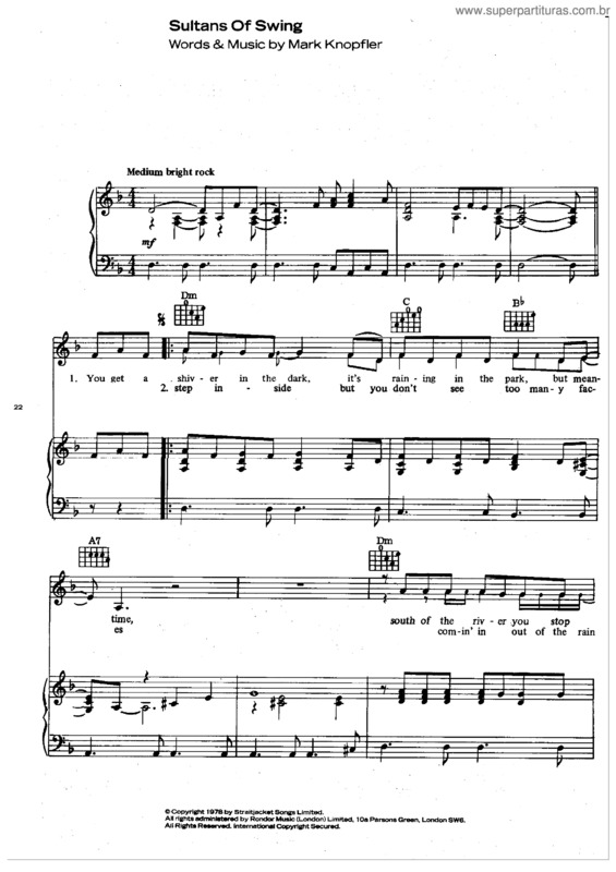 Partitura da música Sultans Of Swing v.7