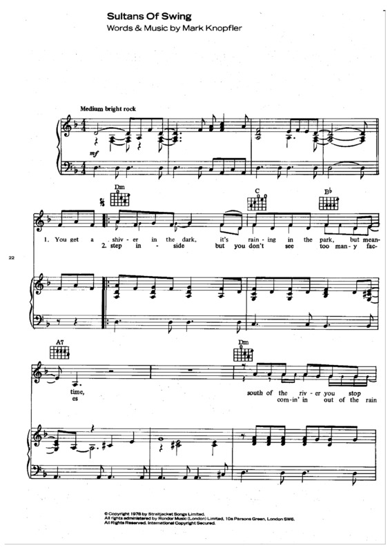 Partitura da música Sultans of Swing v.8