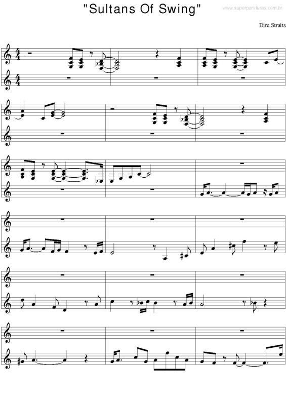 Partitura da música Sultans Of Swing