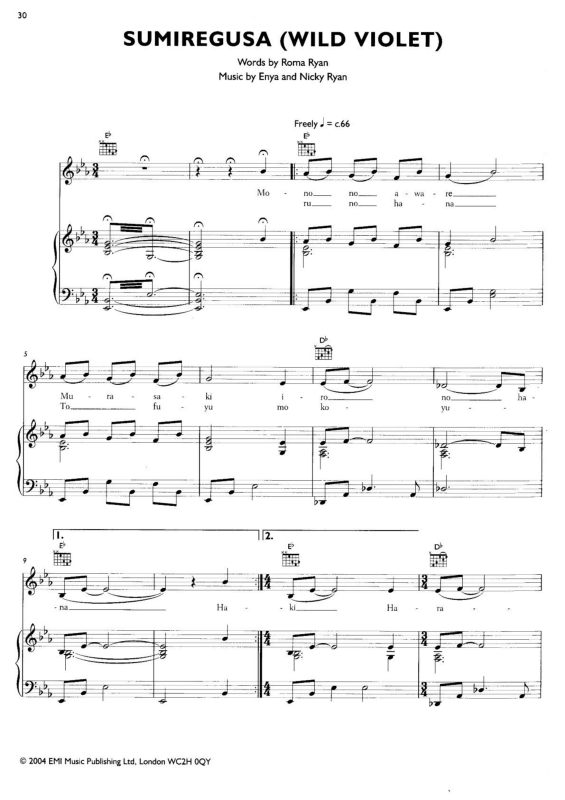 Partitura da música Sumiregusa (Wild Violet)