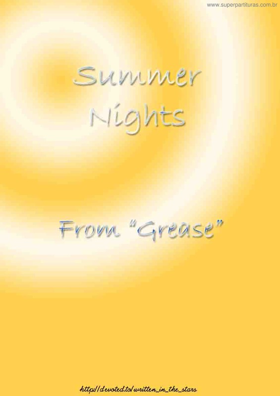 Partitura da música Summer Nights v.2