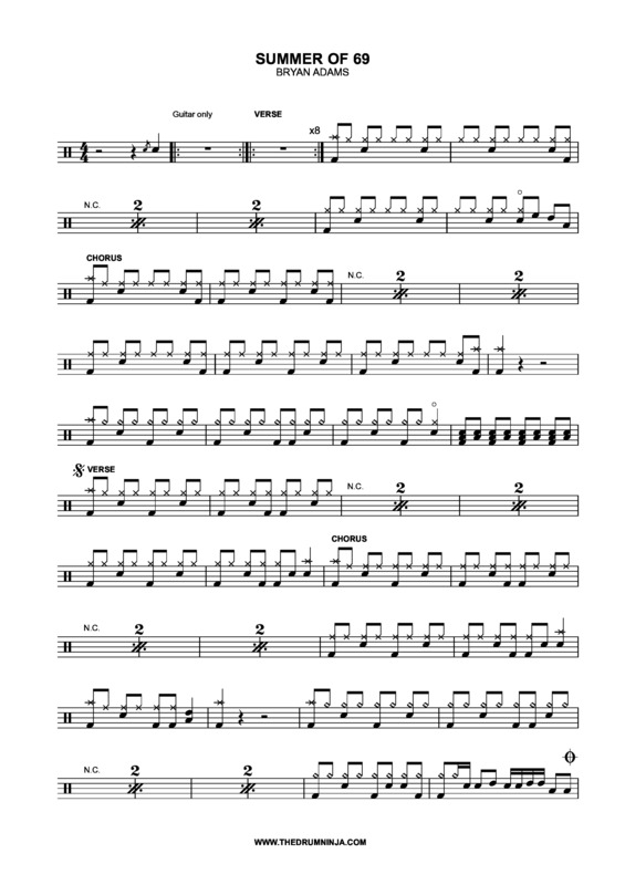 Partitura da música Summer Of ´69 v.4