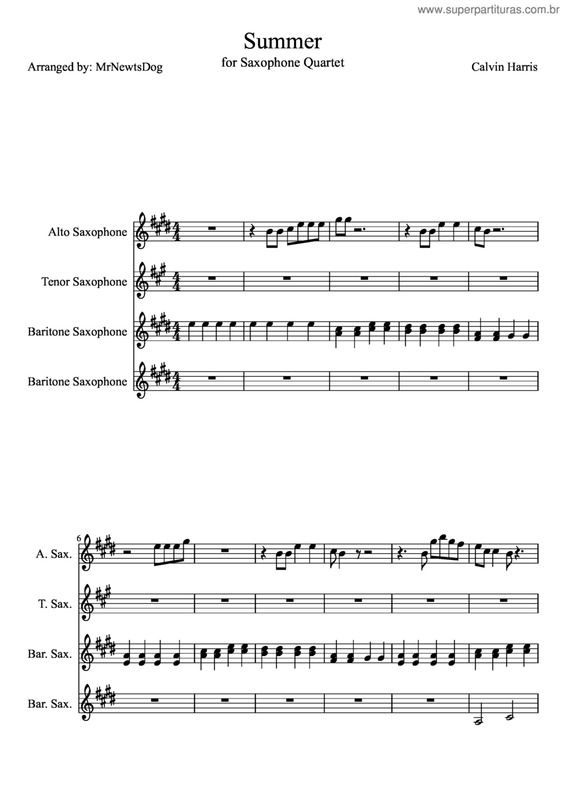 Partitura da música Summer