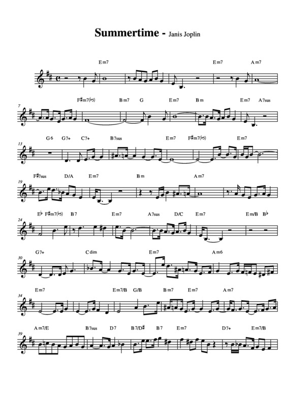 Partitura da música Summertime v.15