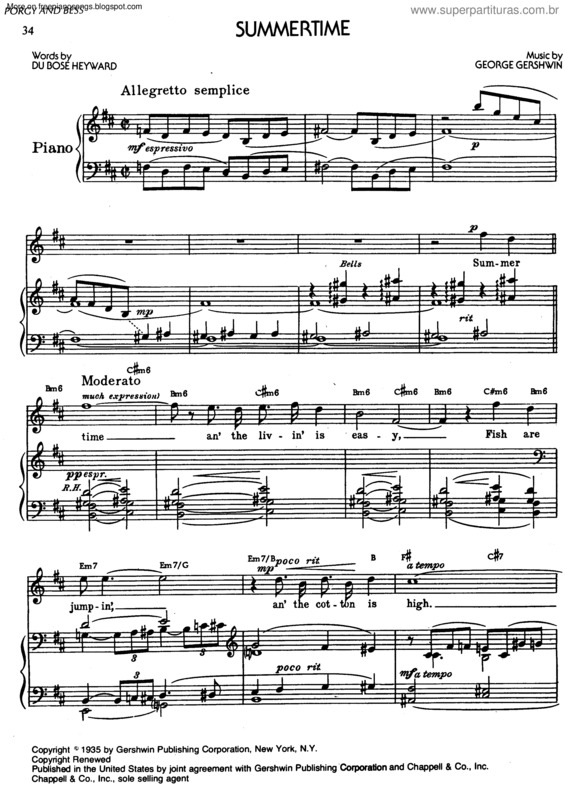 Partitura da música Summertime v.22