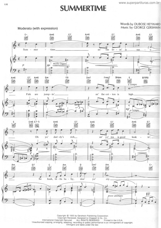 Partitura da música Summertime v.5