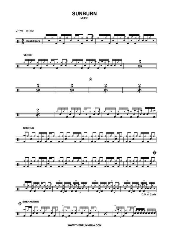 Partitura da música Sunburn