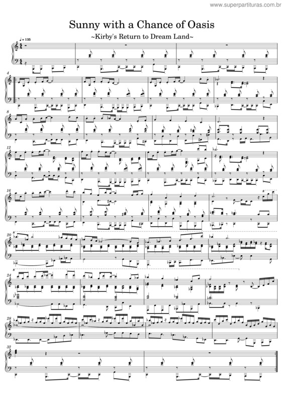Partitura da música Sunny With A Chance Of Oasis – Kirby`S Return To Dream Land