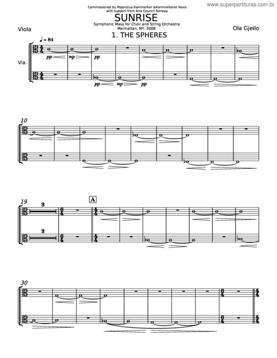 Partitura da música Sunrise Mass – Ola Gjeilo v.3