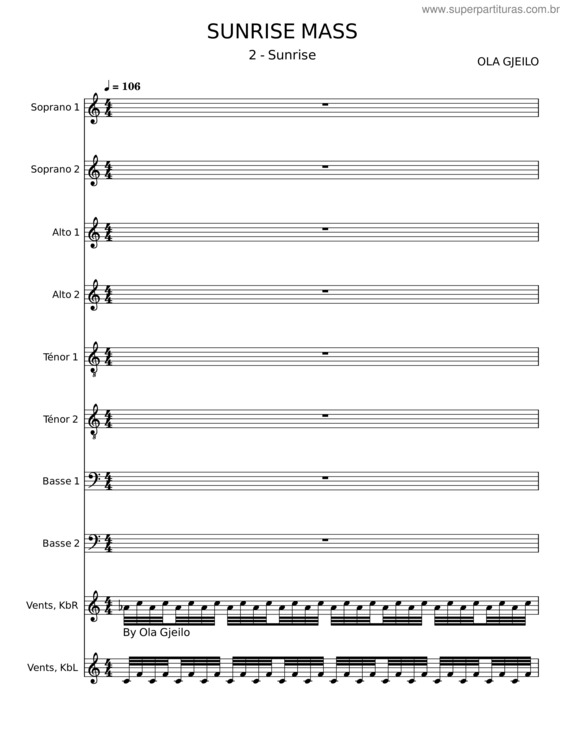 Partitura da música Sunrise Mass – Ola Gjeilo v.4