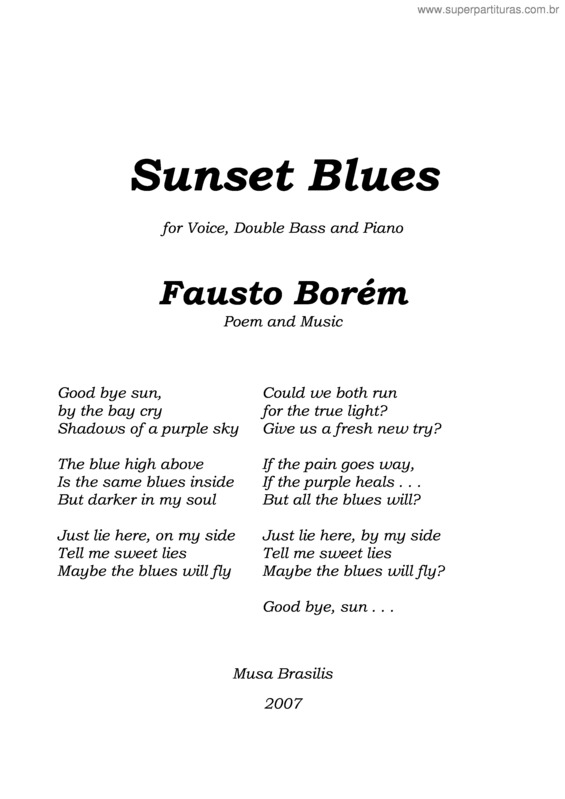 Partitura da música Sunset Blues v.2