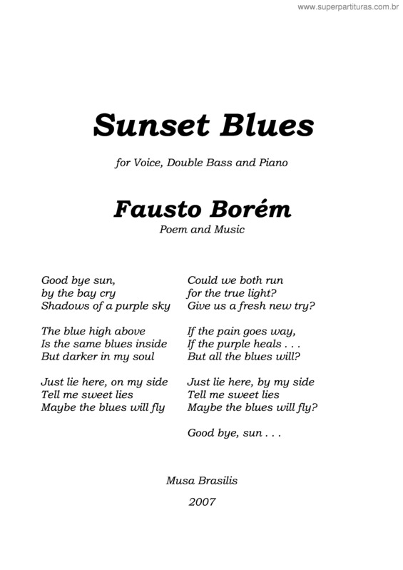 Partitura da música Sunset Blues v.2