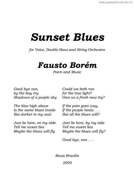Partitura da música Sunset Blues