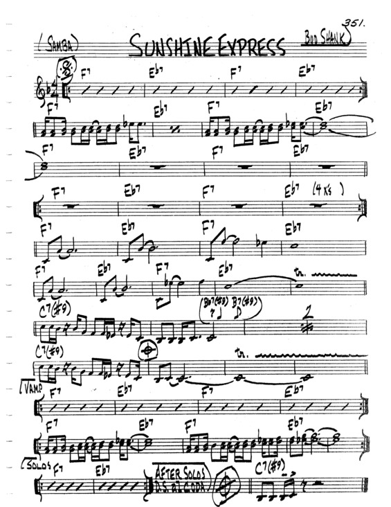 Partitura da música Sunshine Express v.3