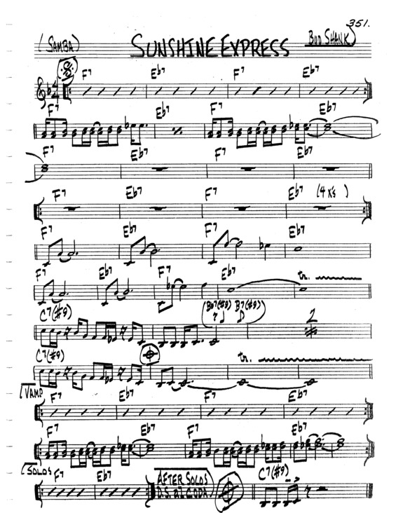 Partitura da música Sunshine Express v.3