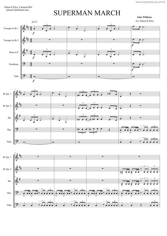 Partitura da música Super Man March