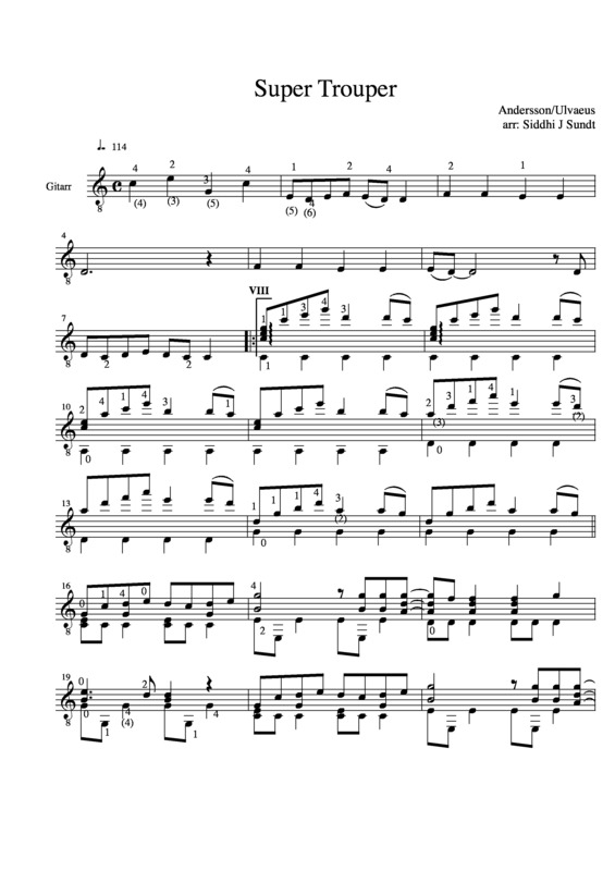 Partitura da música Super Trouper v.4