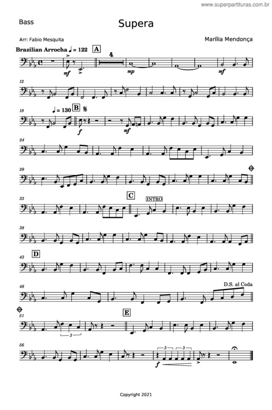 Partitura da música Supera – Maria Mendonça v.2
