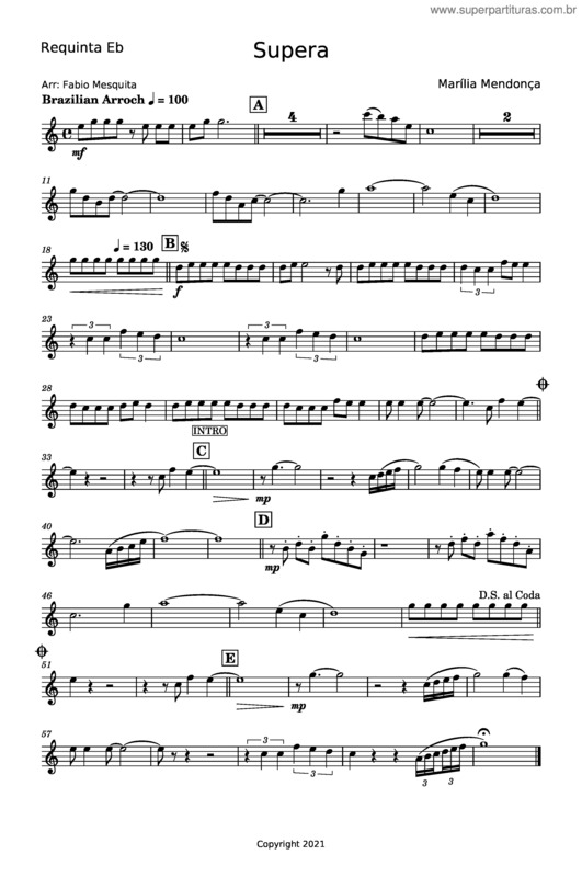 Partitura da música Supera – Maria Mendonça v.3