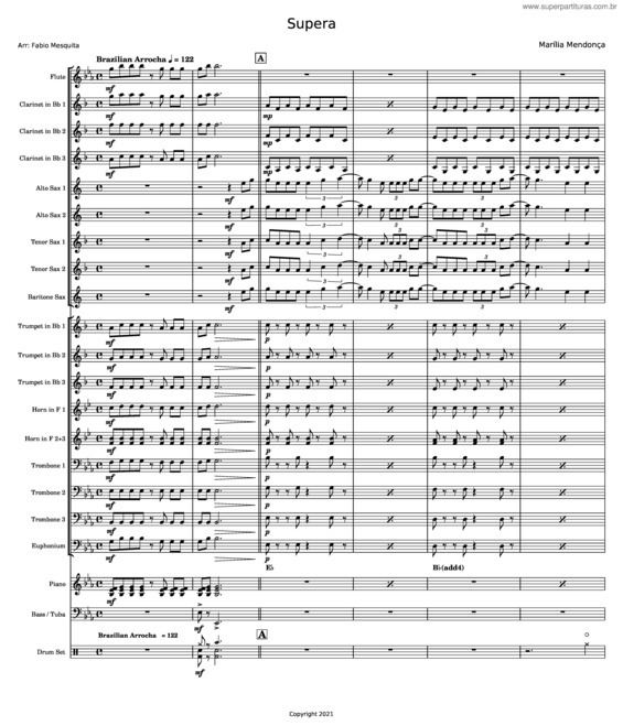 Partitura da música Supera – Maria Mendonça