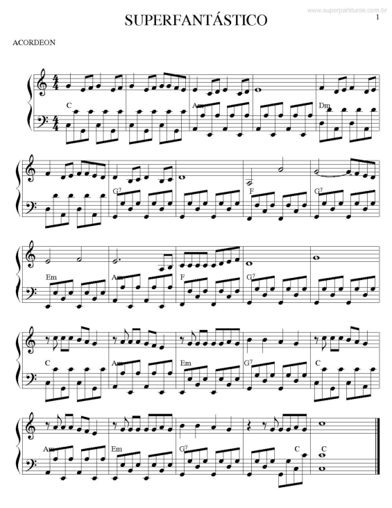 Partitura da música Superfantástico v.3