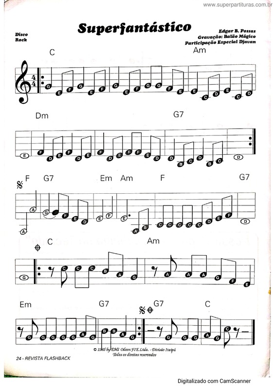 Partitura da música Superfantastico v.5