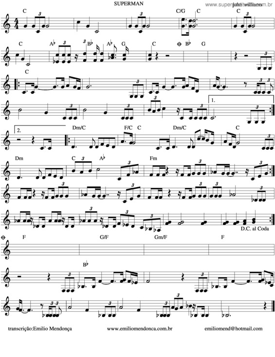 Partitura da música Superman v.3