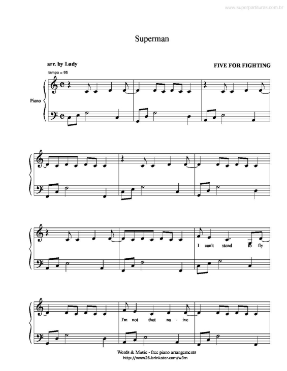 Partitura da música Superman