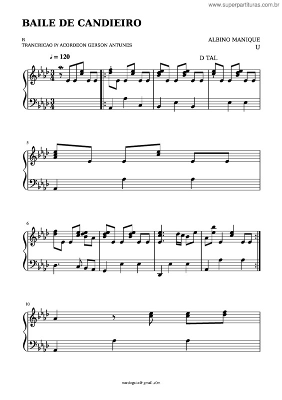 Partitura da música Superpartituras Com Br Baile De Candieiro 1