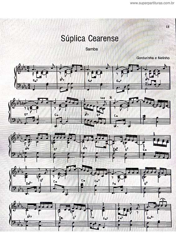Partitura da música Súplica Cearense v.2