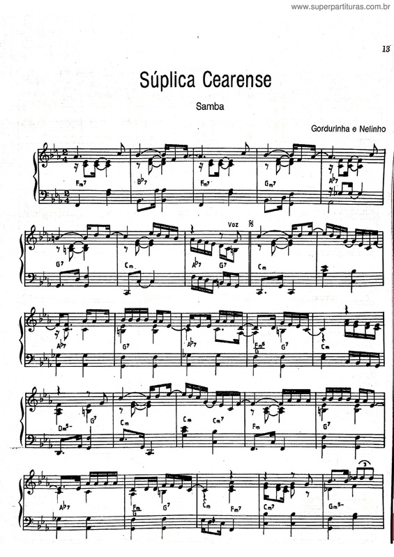 Partitura da música Súplica Cearense v.3