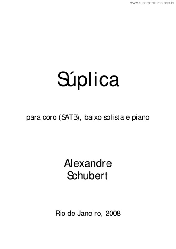 Partitura da música Súplica v.2