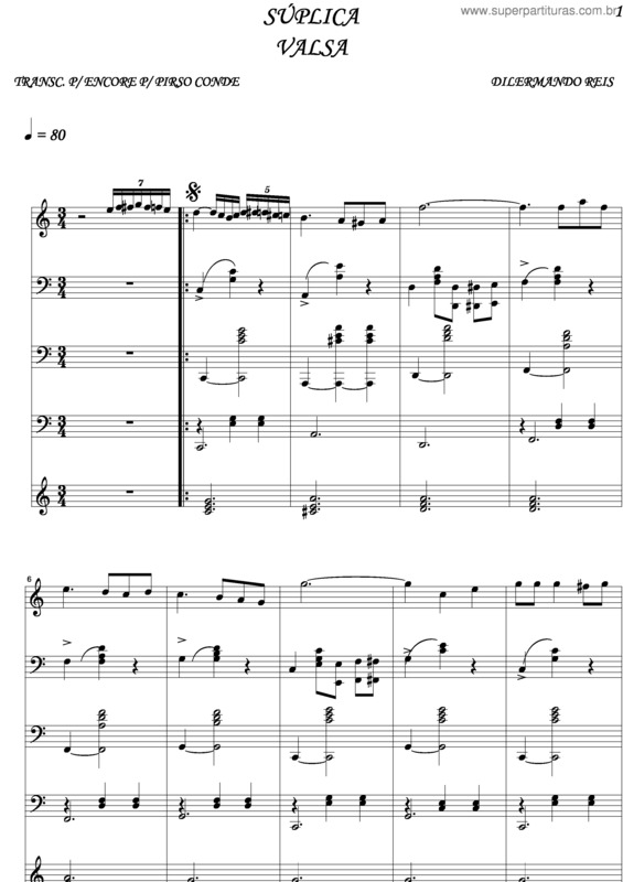 Partitura da música Súplica v.4