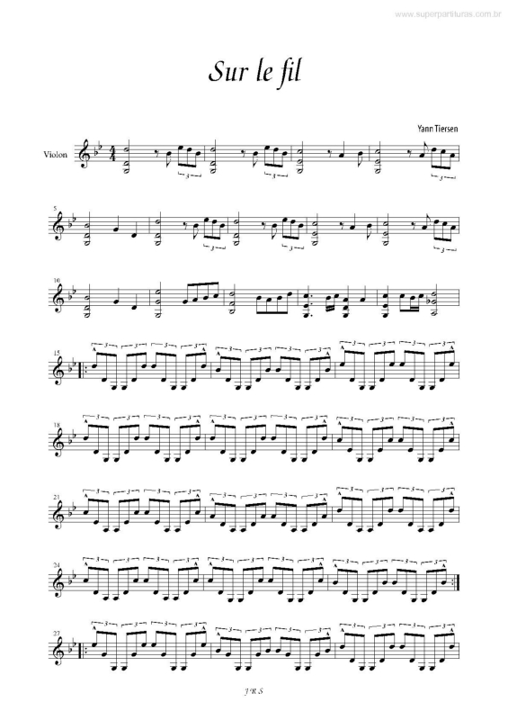 Partitura da música Sur Le Fil v.2