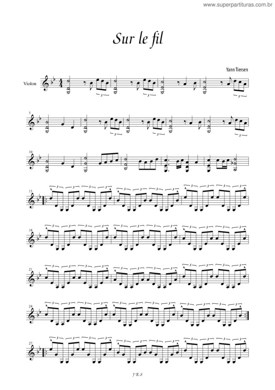 Partitura da música Sur Le Fil v.5