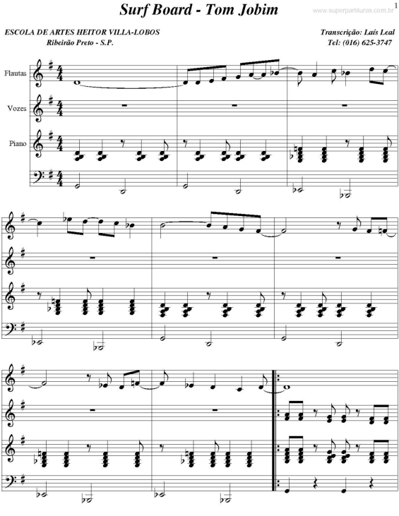 Partitura da música Surf Board