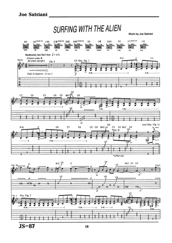 Partitura da música Surfing With The Alien