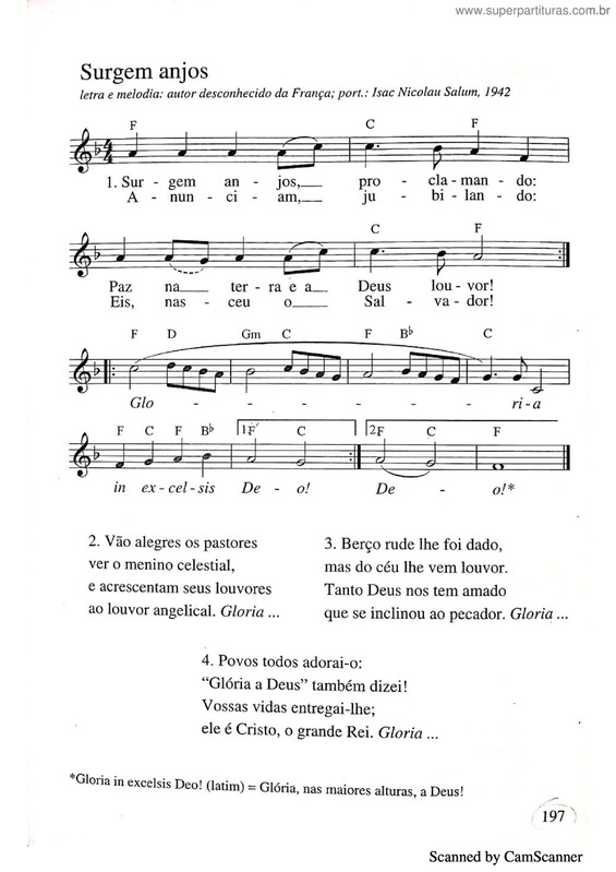 Partitura da música Surgem Anjos