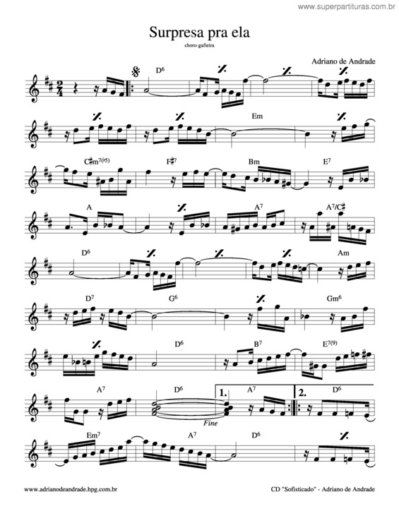 Partitura da música Surpresa Pra Ela