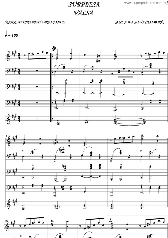 Partitura da música Surpresa v.3