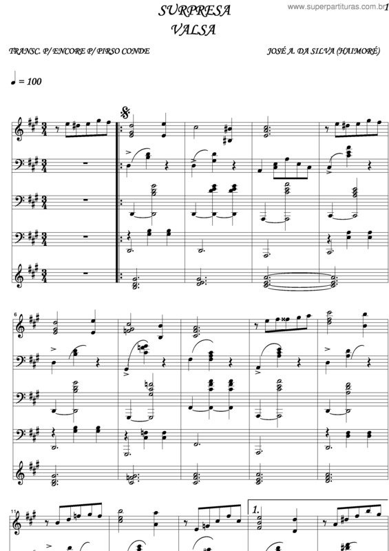 Partitura da música Surpresa v.3