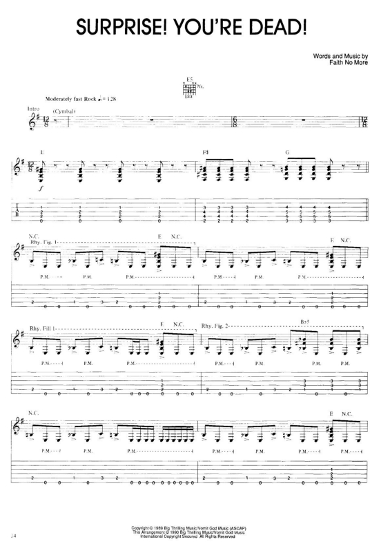 Partitura da música Surprise You`re Dead