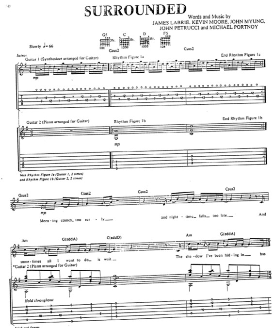 Partitura da música Surrounded