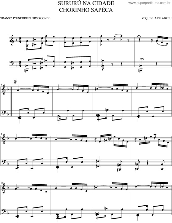 Partitura da música Sururu Na Cidade 